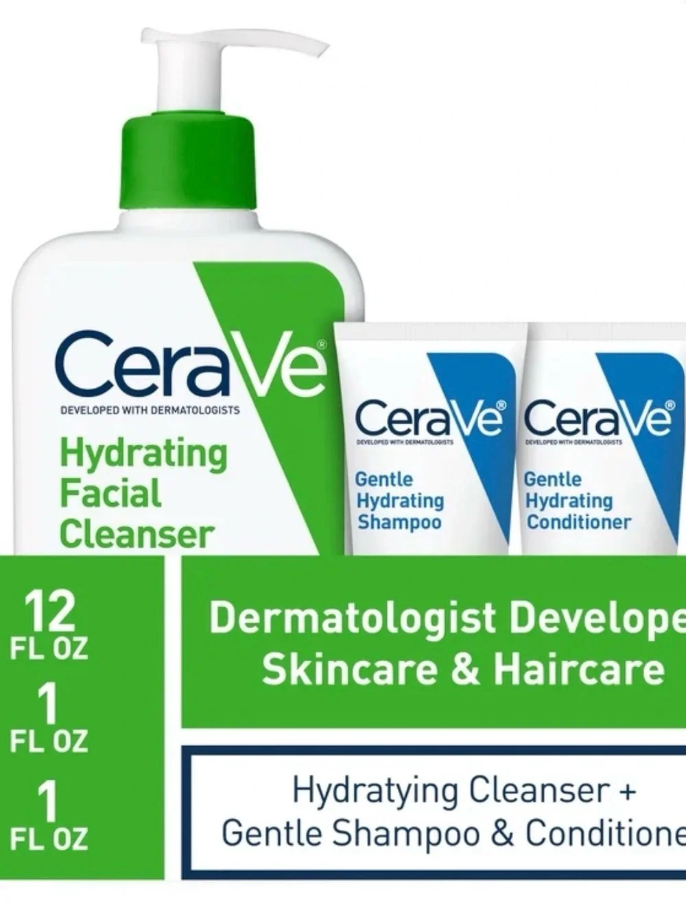 4 CeraVe Hydrating Facial Cleanser — Green Pump Bottle